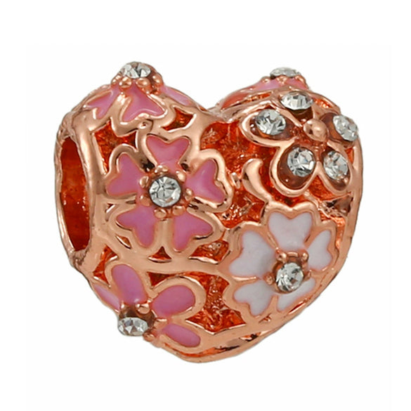 Wholesale Metal Beaded Jewelry With Totem Pattern And Electroplating Treatment Rose Gold Beads And Diamondembedded For Bracelet And Necklace Accessories