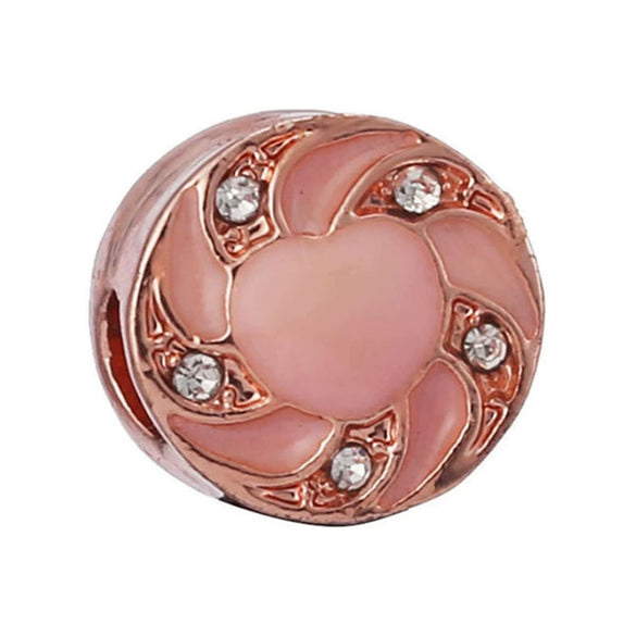 Wholesale Metal Beaded Jewelry With Totem Pattern And Electroplating Treatment Rose Gold Beads And Diamondembedded For Bracelet And Necklace Accessories