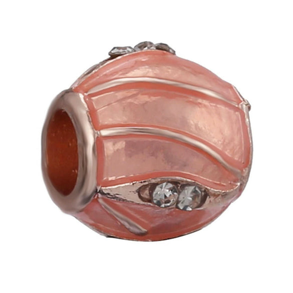 Wholesale Metal Beaded Jewelry With Totem Pattern And Electroplating Treatment Rose Gold Beads And Diamondembedded For Bracelet And Necklace Accessories