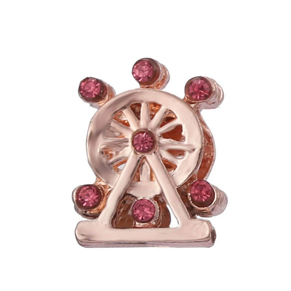 Wholesale Metal Beaded Jewelry With Totem Pattern And Electroplating Treatment Rose Gold Beads And Diamondembedded For Bracelet And Necklace Accessories