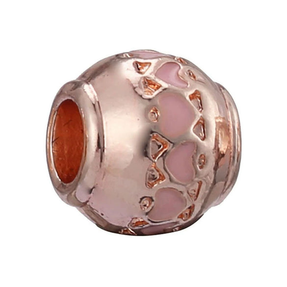 Wholesale Metal Beaded Jewelry With Totem Pattern And Electroplating Treatment Rose Gold Beads And Diamondembedded For Bracelet And Necklace Accessories