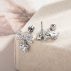 Wholesale Metal Bow Star Pendant With Micropaved Zircon Electroplated For Women's Cartilage Piercing
