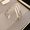 Wholesale Metal Bracelet With Geometric Style Electroplated For High End Feel Wide Edge Personality Exquisite Light Luxury Temperament