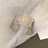 Wholesale Metal Bracelet With Geometric Style Electroplated For High End Feel Wide Edge Personality Exquisite Light Luxury Temperament