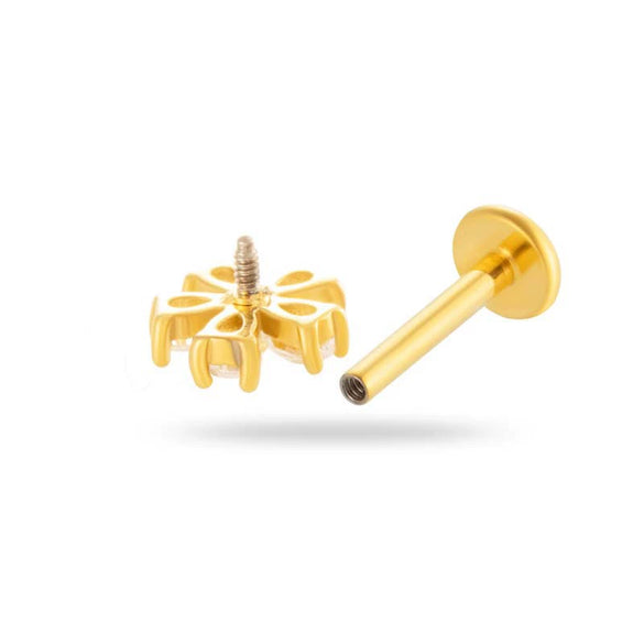 Wholesale Metal Butterfly Style Electroplated Puncture Ornaments For Women Inner Tooth Thread Flat Base Rod Lip Nail And Ear Bone Nail