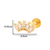 Wholesale Metal Butterfly Style Electroplated Puncture Ornaments For Women Inner Tooth Thread Flat Base Rod Lip Nail And Ear Bone Nail
