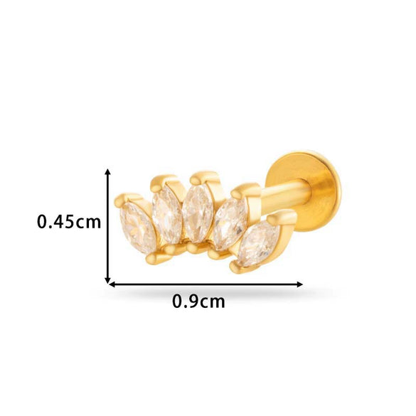 Wholesale Metal Butterfly Style Electroplated Puncture Ornaments For Women Inner Tooth Thread Flat Base Rod Lip Nail And Ear Bone Nail