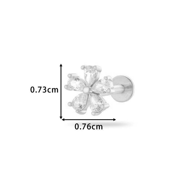 Wholesale Metal Butterfly Style Electroplated Puncture Ornaments For Women Inner Tooth Thread Flat Base Rod Lip Nail And Ear Bone Nail