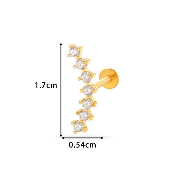 Wholesale Metal Butterfly Style Electroplated Puncture Ornaments For Women Inner Tooth Thread Flat Base Rod Lip Nail And Ear Bone Nail