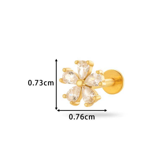 Wholesale Metal Butterfly Style Electroplated Puncture Ornaments For Women Inner Tooth Thread Flat Base Rod Lip Nail And Ear Bone Nail