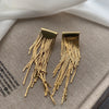 Wholesale Metal Chain Tassel Earrings With Geometric Shape Electroplated For Women Light Luxury Stylish Elegant