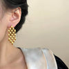 Wholesale Metal Chain Tassel Earrings With Geometric Shape Electroplated For Women Light Luxury Stylish Elegant