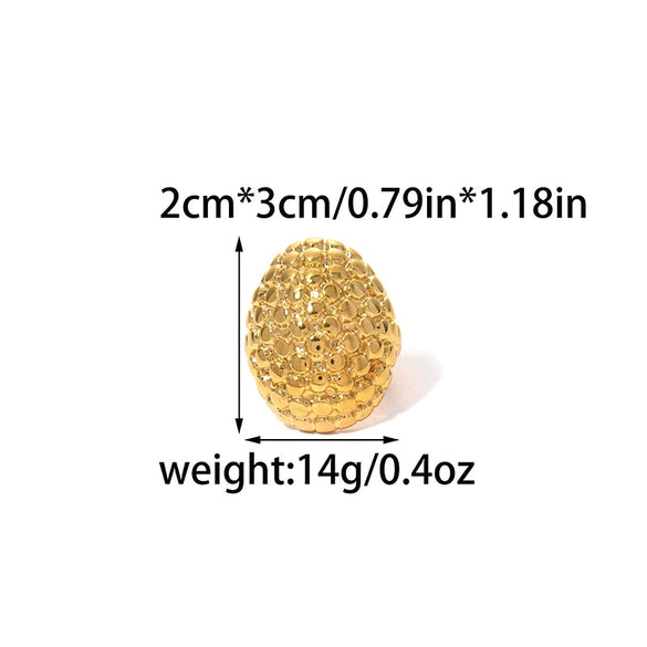 Wholesale Metal Cherry Ring Stainless Steel Gold Plated Geometric Style Unisex Finger Ring