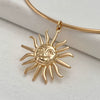Wholesale Metal Collar Necklace Geometric Style Alloy Pendant Sunflower Design For Women