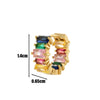 Wholesale Metal Copper Inlaid Zircon Round Love Cartilage Earrings Geometric Style Electroplated For Women