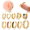 Wholesale Metal Copper Inlaid Zircon Round Love Cartilage Earrings Geometric Style Electroplated For Women