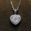 Wholesale Metal Copper Love Heart Shaped Zircon Inlaid Women's Necklace Ochain