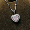 Wholesale Metal Copper Love Heart Shaped Zircon Inlaid Women's Necklace Ochain
