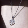 Wholesale Metal Copper Love Heart Shaped Zircon Inlaid Women's Necklace Ochain