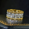 Wholesale Metal Copper Ring With Wheat Ear Leaf Pattern Inlaid With Zircon Elegant Style For Women
