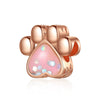 Wholesale Metal Cowhide Cartoon Cute Pet Paw Print Animal Sequins Paw Creative Electroplating Bracelet Necklace