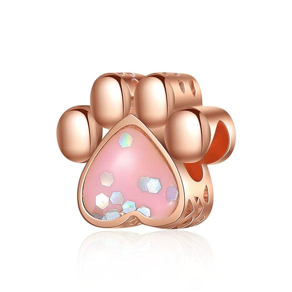 Wholesale Metal Cowhide Cartoon Cute Pet Paw Print Animal Sequins Paw Creative Electroplating Bracelet Necklace
