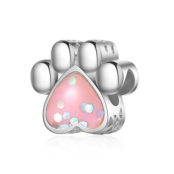 Wholesale Metal Cowhide Cartoon Cute Pet Paw Print Animal Sequins Paw Creative Electroplating Bracelet Necklace