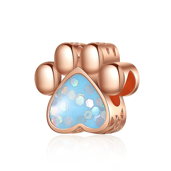Wholesale Metal Cowhide Cartoon Cute Pet Paw Print Animal Sequins Paw Creative Electroplating Bracelet Necklace