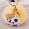 Wholesale Metal Creative Rhinestone Tiger Car Keychain And Bag Pendant