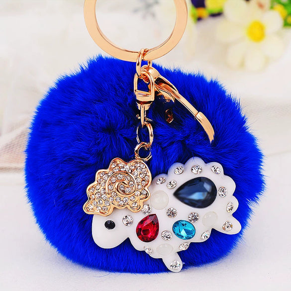 Wholesale Metal Creative Rhinestone Tiger Car Keychain And Bag Pendant