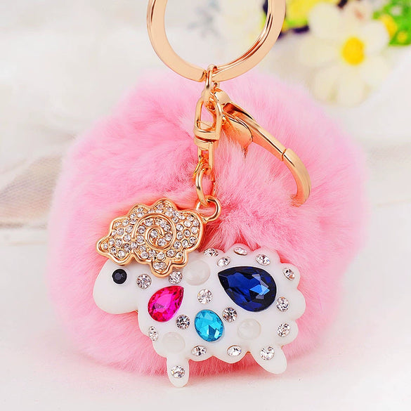 Wholesale Metal Creative Rhinestone Tiger Car Keychain And Bag Pendant