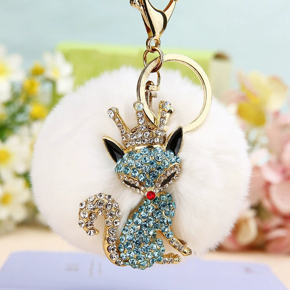 Wholesale Metal Creative Rhinestone Tiger Car Keychain And Bag Pendant