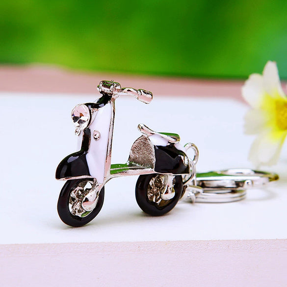 Wholesale Metal Creative Small Gift Rhinestone Electric Car Shaped Women's Bag Pendant Keychain