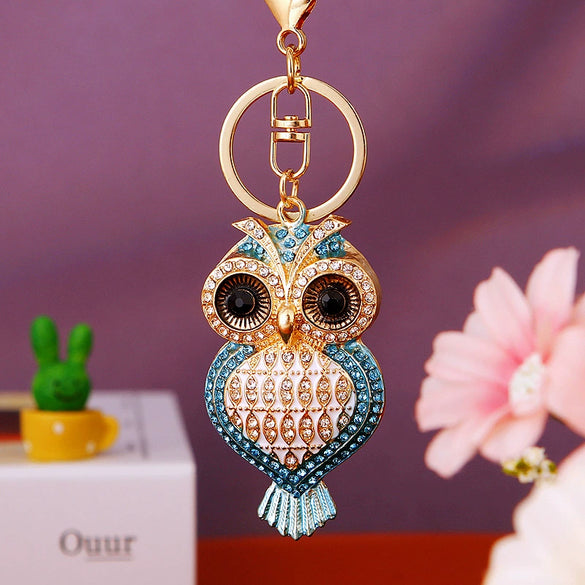 Wholesale Metal Cute Owl Shaped Car Keychain For Men And Women As Couple Bag Pendant Key Ring Gift