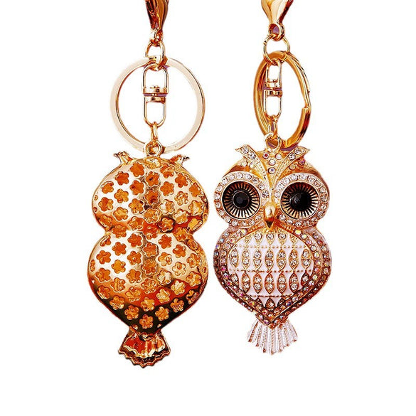 Wholesale Metal Cute Owl Shaped Car Keychain For Men And Women As Couple Bag Pendant Key Ring Gift