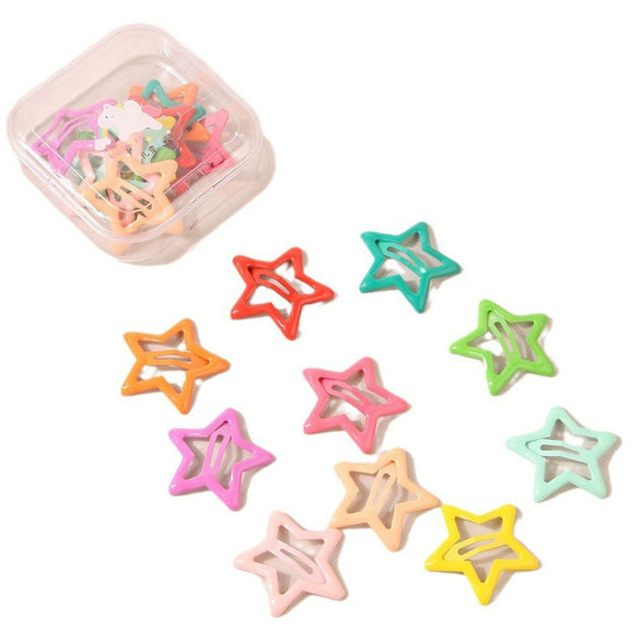 Wholesale Metal Dopamine Hairpin Candy Color Boxed Star Luminous Mini Cute Cartoon Geometric Bb Clip With Baking Paint