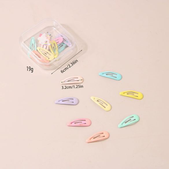 Wholesale Metal Dopamine Hairpin Candy Color Boxed Star Luminous Mini Cute Cartoon Geometric Bb Clip With Baking Paint