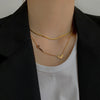 Wholesale Metal Double Layer Letter Love Titanium Steel Women's Clavicle Necklace With Geometric Pattern