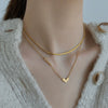 Wholesale Metal Double Layer Letter Love Titanium Steel Women's Clavicle Necklace With Geometric Pattern