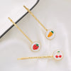 Wholesale Metal Duck Clip For Women Cute Soft Girl Style With Strawberry Cherry Design Electroplated