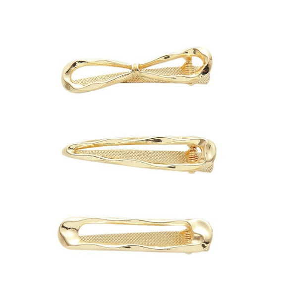 Wholesale Metal Duckbill Clip Hair Accessories For Ladies Zinc Alloy Wave Shaped Love Butterfly Design Electroplated