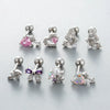 Wholesale Metal Ear Bone Nail With Copper Inlaid Zircon Heart Pattern Electroplated For Women