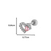 Wholesale Metal Ear Bone Nail With Copper Inlaid Zircon Heart Pattern Electroplated For Women