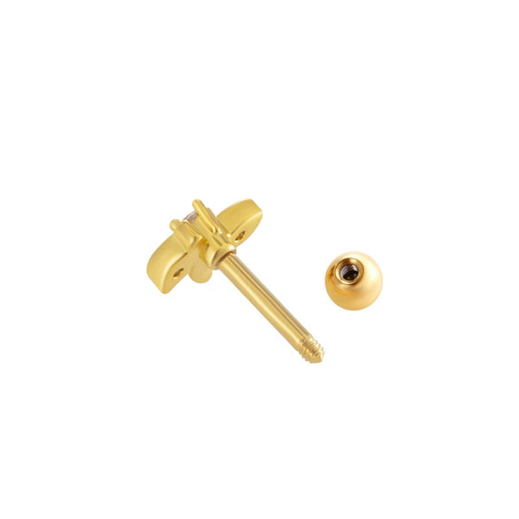 Wholesale Metal Ear Bone Nail With Copper Inlaid Zircon Heart Pattern Electroplated For Women