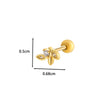 Wholesale Metal Ear Bone Nail With Copper Inlaid Zircon Heart Pattern Electroplated For Women