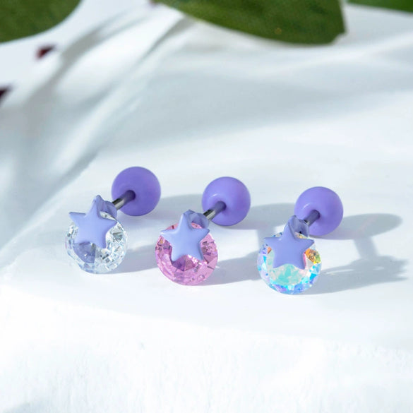 Wholesale Metal Ear Bone Nail With Copper Inlaid Zircon Star Pattern For Women Princess And Minimalist Style Electroplating Processing
