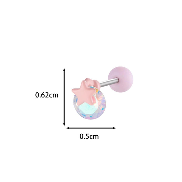 Wholesale Metal Ear Bone Nail With Copper Inlaid Zircon Star Pattern For Women Princess And Minimalist Style Electroplating Processing
