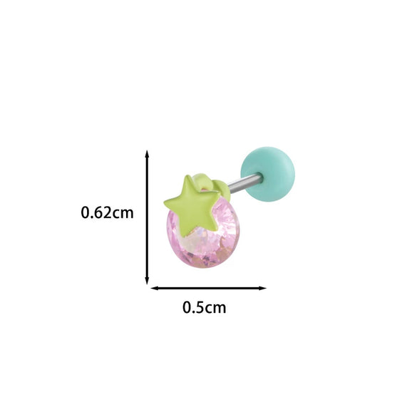 Wholesale Metal Ear Bone Nail With Copper Inlaid Zircon Star Pattern For Women Princess And Minimalist Style Electroplating Processing