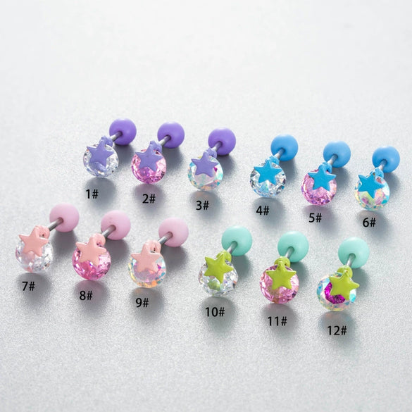 Wholesale Metal Ear Bone Nail With Copper Inlaid Zircon Star Pattern For Women Princess And Minimalist Style Electroplating Processing