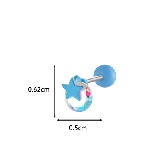 Wholesale Metal Ear Bone Nail With Copper Inlaid Zircon Star Pattern For Women Princess And Minimalist Style Electroplating Processing